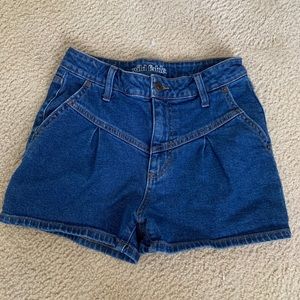 High rise denim shorts
